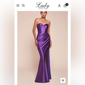 Eggplant Strapless Gown